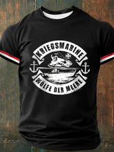 Männer Wölfe der Meere bedrucktes Kurzarm-T-Shirt